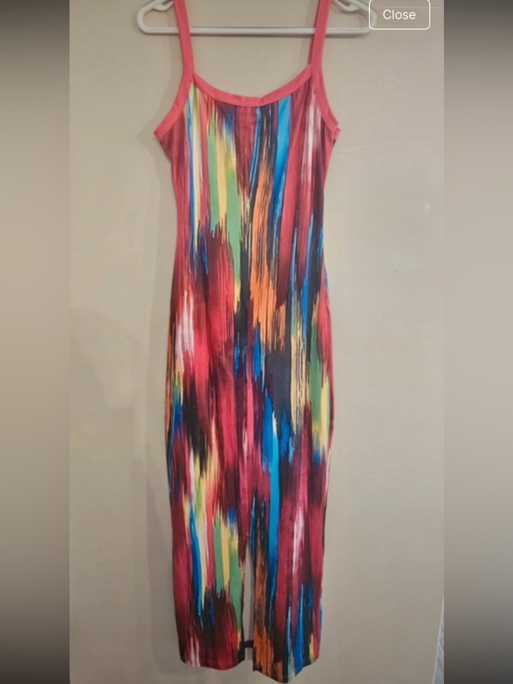 Sleeveless Multicolor Brushstroke Maxi Dress